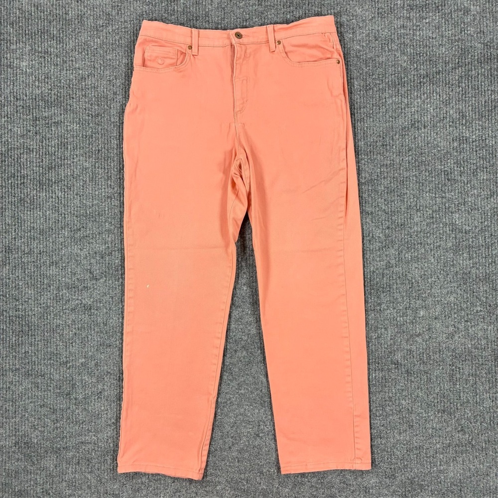 Gloria Vanderbilt Amanda Jeans Womens Size 14 Coral Straight Leg High Rise‎